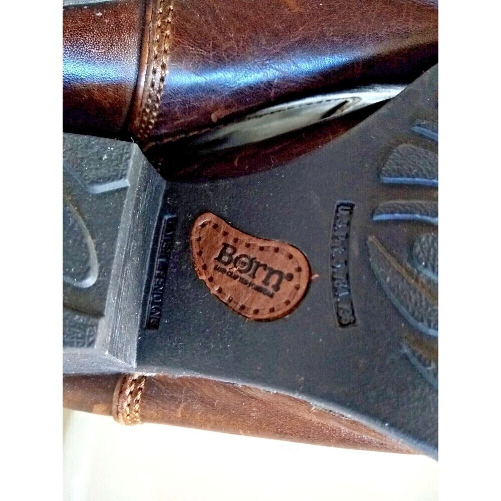 Born Womens Ankle Boots Size 9 Brown Distressed Leather Sherpa Lined Comfort - Picture 5 of 8